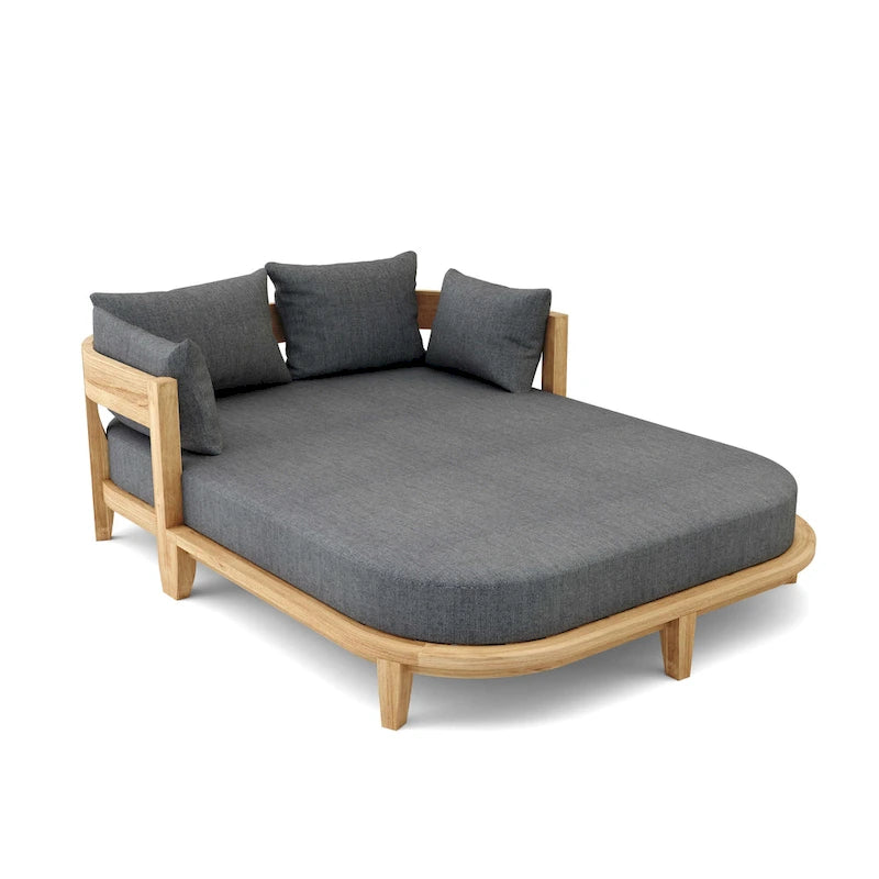 Coronado Teak-Garten-Tagesbett mit Sunbrella-Polstern