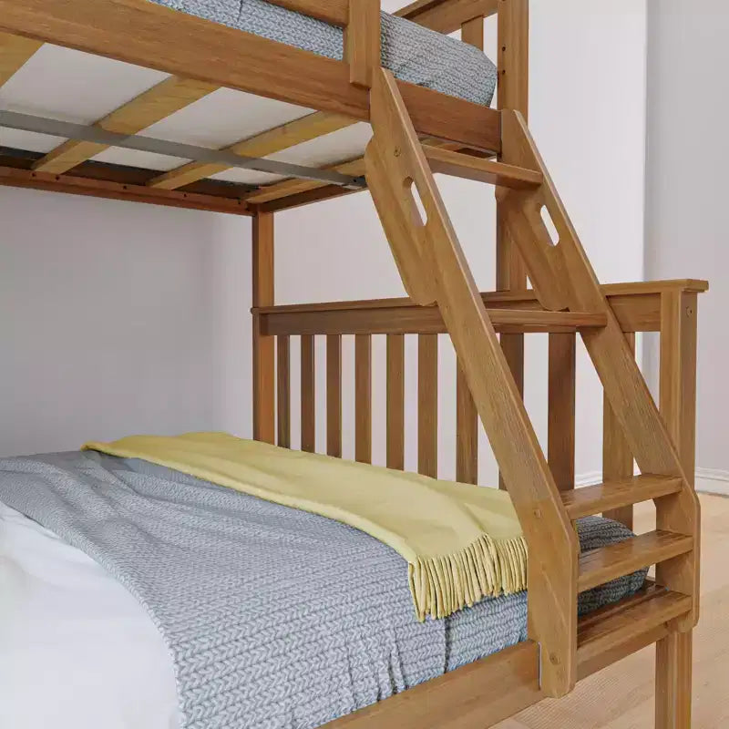 Max & Lily Etagenbett, oben Einzelbett, unten Doppelbett, Massivholz-Etagenbett mit Leiter für Kinder