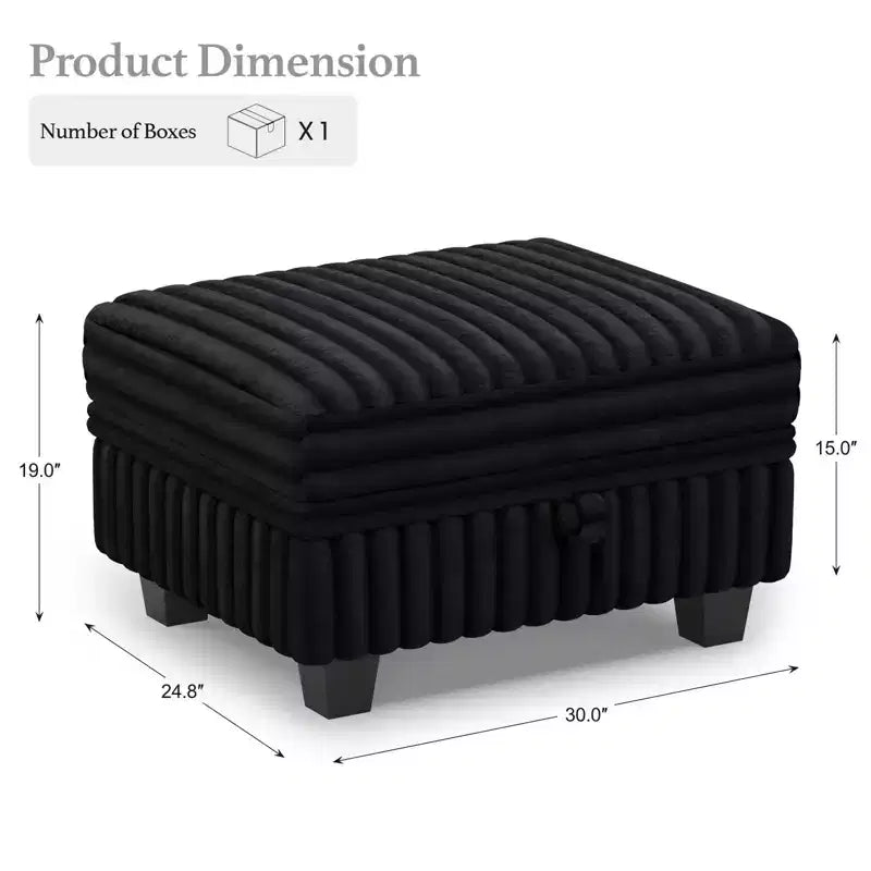 Belffin Cord-Ottomane mit Stauraum für modulares Ecksofa