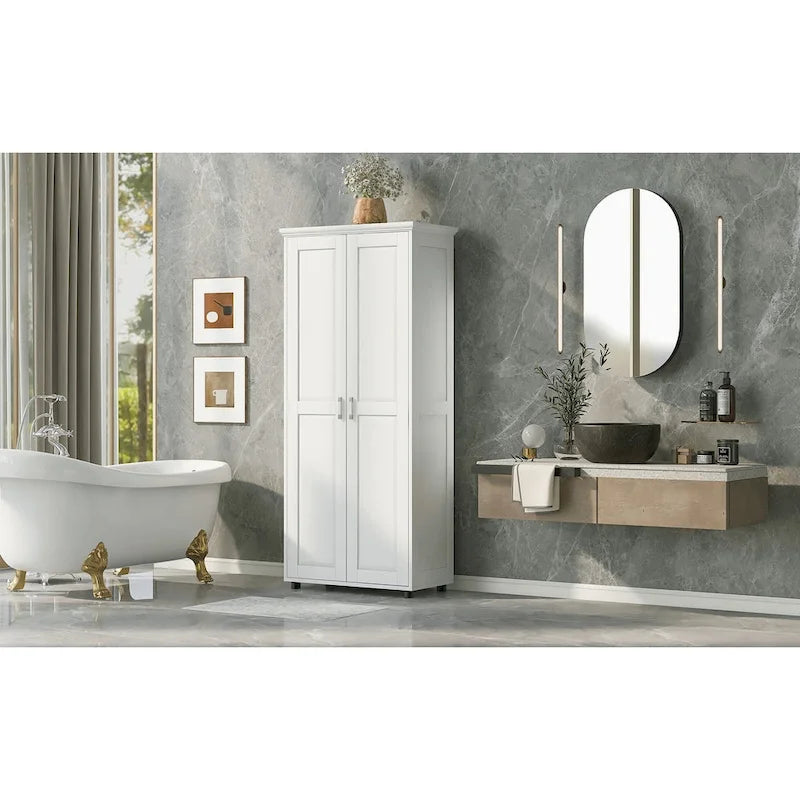 Badezimmerschrank mit zwei Türen, verstellbarem Regal und MDF-Platte