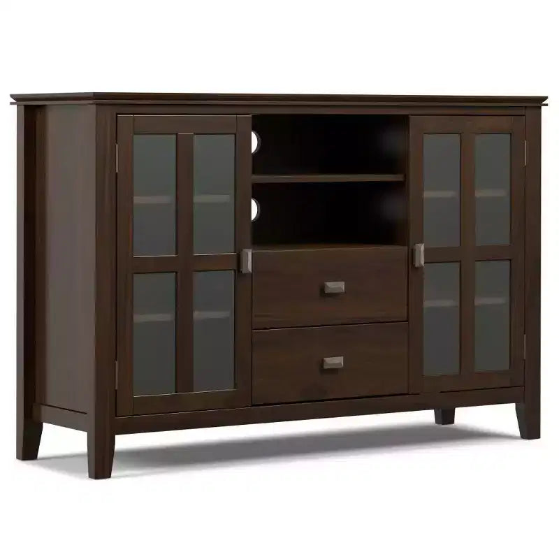 Stratford Hoher TV-Ständer aus Massivholz für TVs bis zu 55 Zoll – WyndenHall