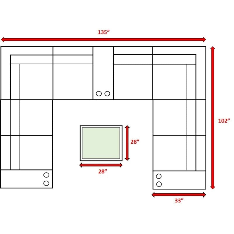 LSI Antibes 12-teiliges Lounge-Set aus grauem Flechtwerk und Aluminium