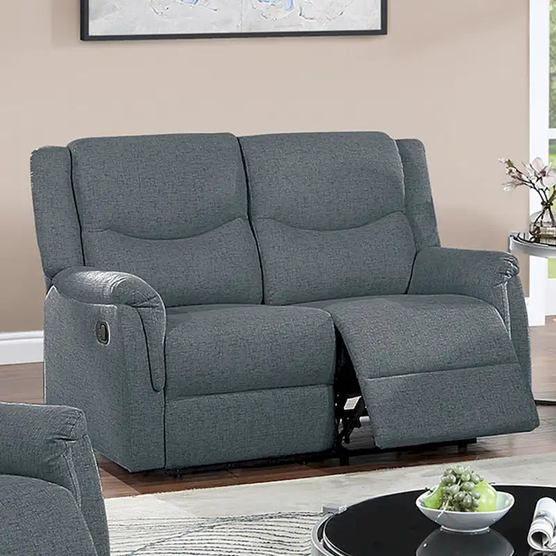 Manuell verstellbares Loveseat-Sofa mit Bezug in Leinenoptik