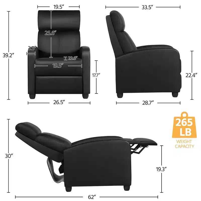 Yaheetech 2er-Set moderne Relax-Sofas aus PU-Leder für Wohnzimmer und Schlafzimmer