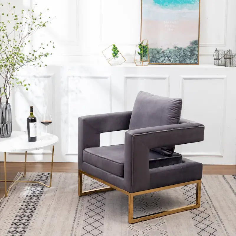 Roundhill Furniture Lenola zeitgenössischer gepolsterter Akzentsessel
