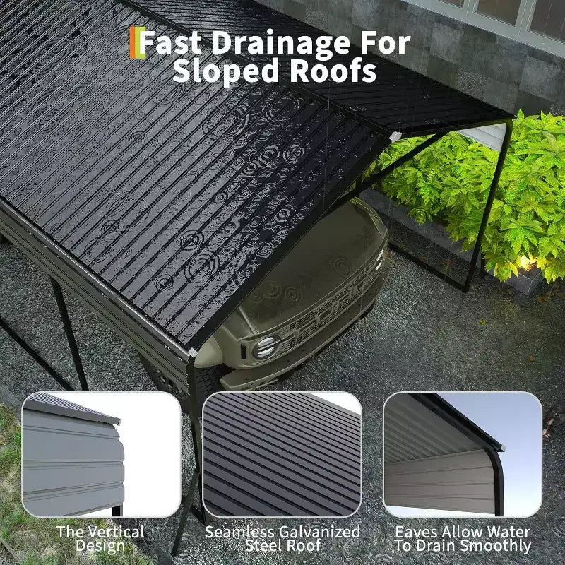 12 x 20 Fuß strapazierfähiger Stahl-Carport mit Verankerungs-Set