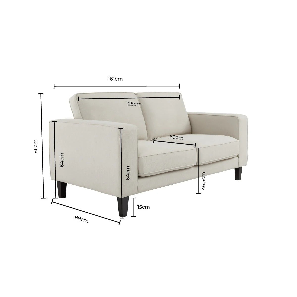 2-Sitzer-Sofa – Dunkeloliv
