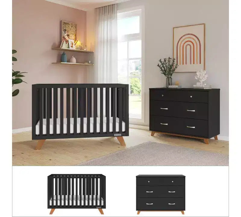 Child Craft SOHO 2-teiliges Kinderzimmer-Set, enthält 4-in-1-Wandelbett und 3-Schubladen-Kommode