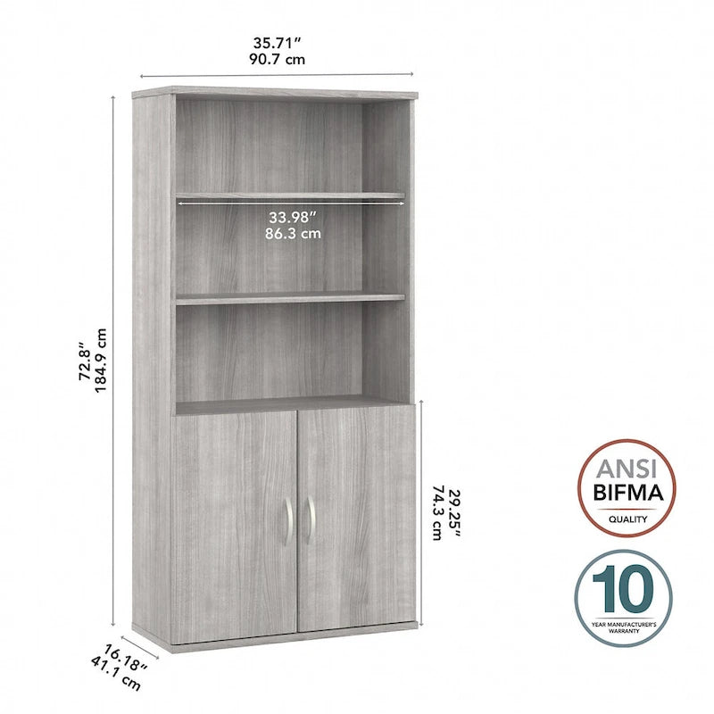 Hohes 5-stufiges Bücherregal mit Türen