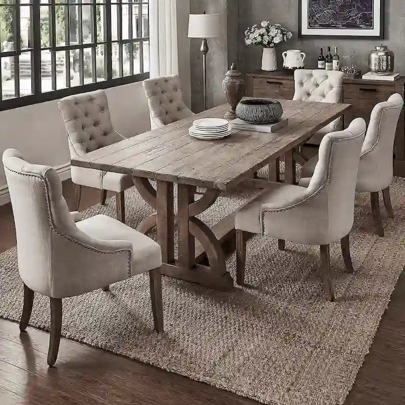 Paloma Farmhouse 7-teiliges Esszimmer-Set aus Altholz von iNSPIRE Q Artisan