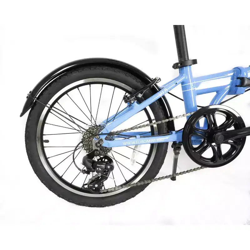 ZiZZO Via 7-Gang Aluminium 20 Zoll Faltrad – Himmelblau