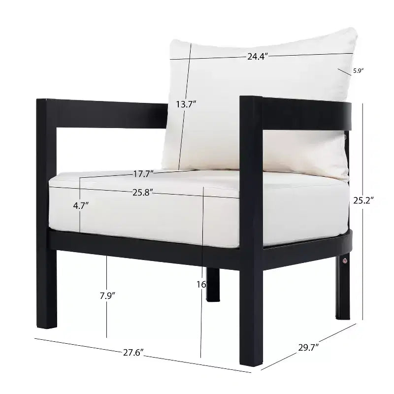 Christopher Knight Home Althea 5-teilige moderne, geschwungene Aluminium-Lounge-Garnitur für den Außenbereich mit Glastisch