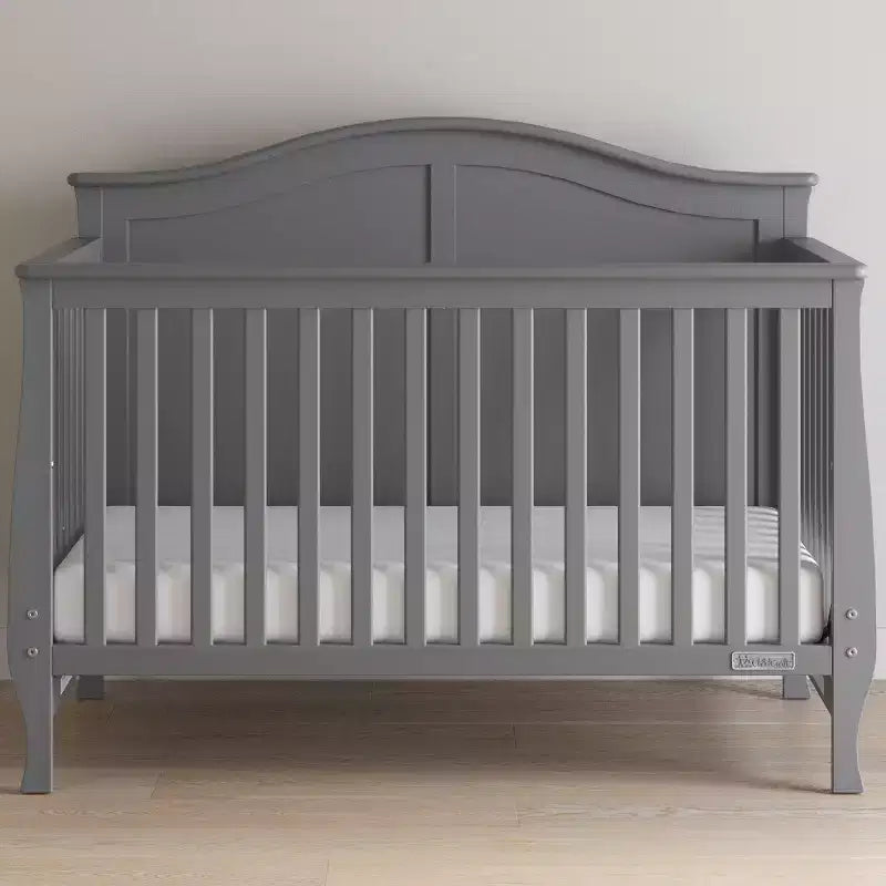 4-in-1-Wandlungsfähiges Babybett, wandelbar zum Tagesbett, Kleinkindbett und Full-Size-Bett, 3 Matratzenpositionen, babyfreundliche Oberflächenbeschichtung