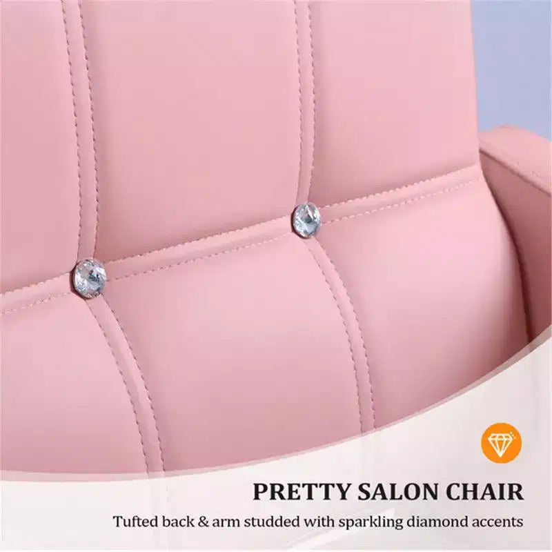 Karl Home Pink robuster hydraulischer Friseursalonstuhl mit Diamantakzenten