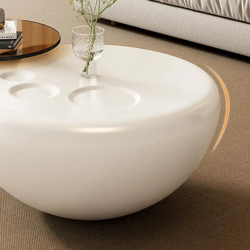 42 Moderne runde, cremeweiße Satztische, 2-teilig, fürs Wohnzimmer – 62