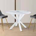 Moderner, runder Esstisch mit minimalistischem Design, MDF-Platte und Metallbeinen