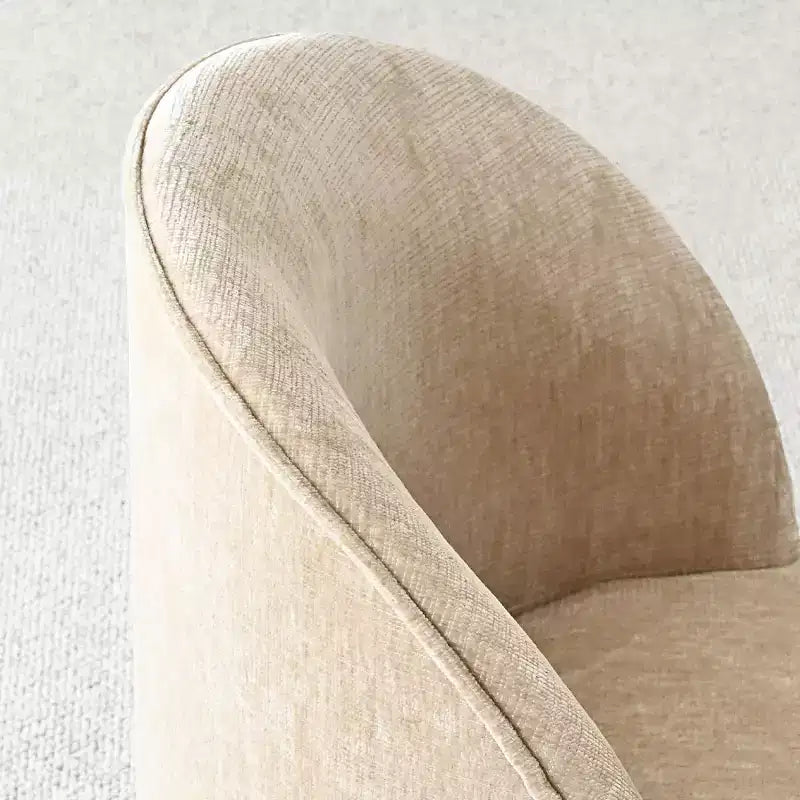 Moderner, chenillengepolsterter, drehbarer Akzentsessel mit Rollen, armlehnloser, rollbarer Loungesessel für Wohnzimmer, Schlafzimmer oder Homeoffice – Panipeachy