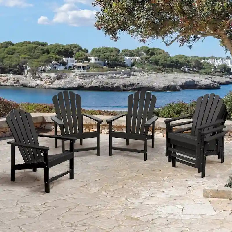 Vrakae 6er-Set stapelbarer Adirondack-Gartenstühle aus HDPE für jedes Wetter