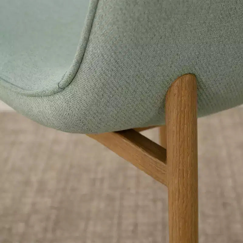 5-teiliges Esszimmerset, runder 37-Zoll-Tisch mit Säulenfuß und Holzoptik-Platte sowie gepolsterten, geschwungenen Stühlen, moderner Stil – Panipeachy