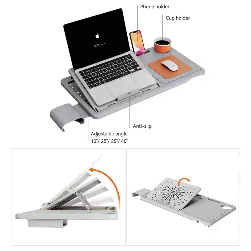 Newtral Ergonomischer Bürostuhl mit Fußstütze - 4D-Armlehnen-Liegestuhl - NT002+LAPD-GRAY
