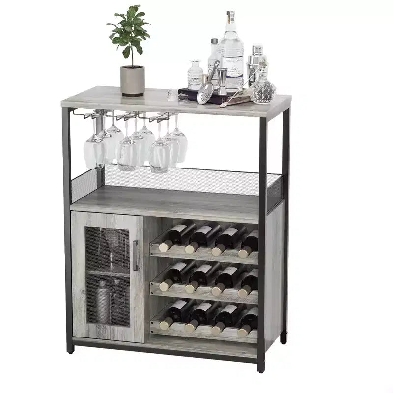 DobleePy Bar-Schränke, Weinschränke, Sideboards, verstellbare Einlegeböden, geeignet für kleine Barschränke in Küchen und Restaurants, Retro-Farbe