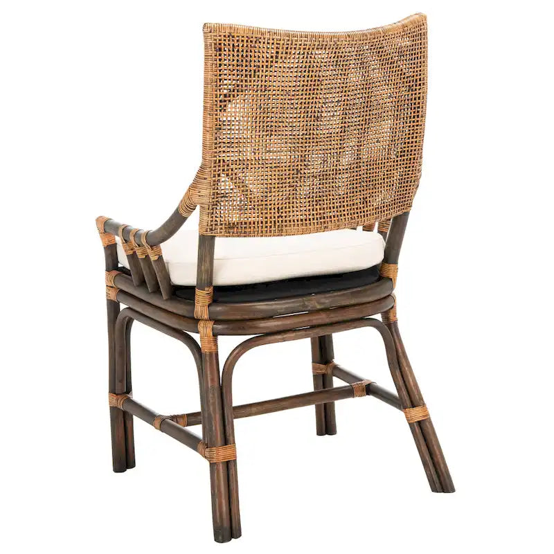 Küstendesign Rattan-Stuhl mit Kissen, 22 B x 24 L x 37 H, 22 B x 24 T x 37 H