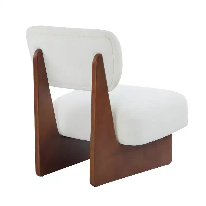 Set aus 2 modernen beigen Loungesesseln mit Polyesterbezug, stabilem Holzgestell, für verschiedene Räume