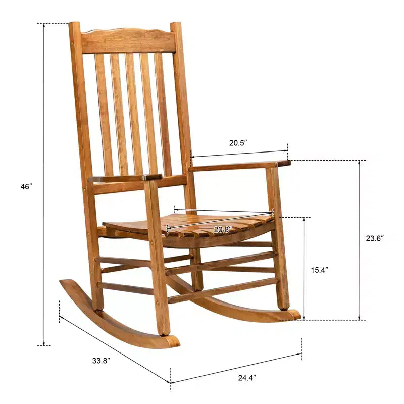 Karl Home | 24-Zoll-Terrassen-Schaukelstuhl aus Massivholz