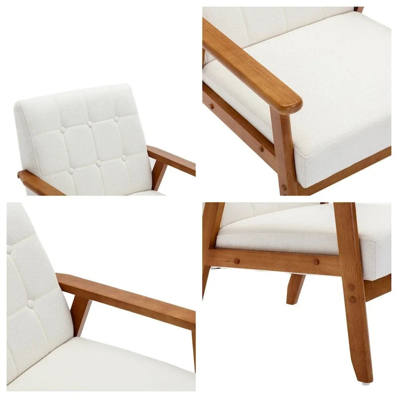 2er-Set Akzentstühle mit Beistelltisch, Armlehnstuhl für Wohnzimmer, Schlafzimmer, Büro - 78,0 cm H * 64,5 cm B * 71,0 cm T