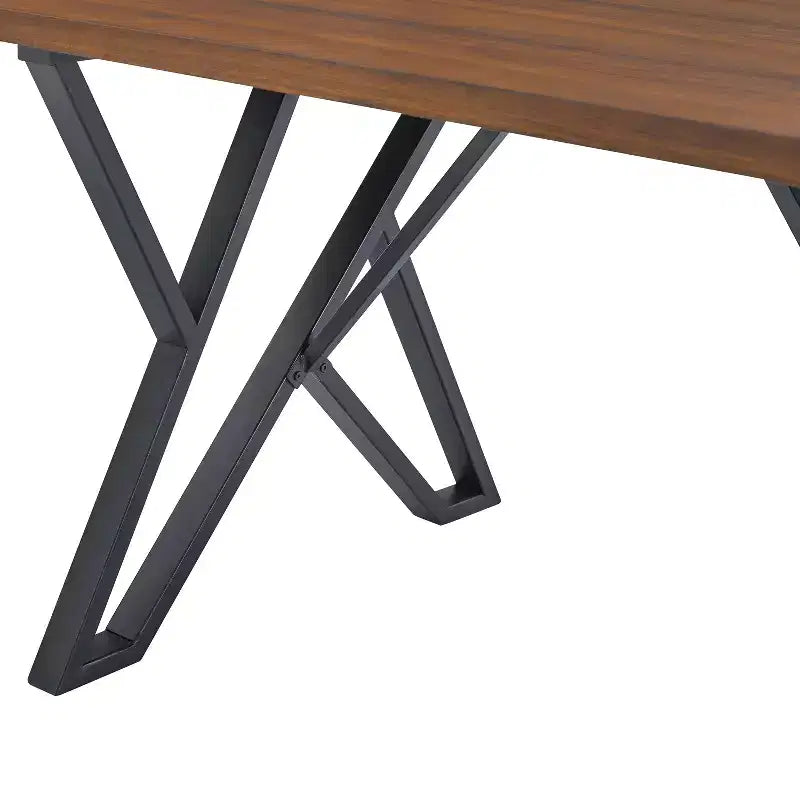 5-teiliges Esstisch-Set mit 4 Essstühlen und rundem/eckigem Tisch, Schwarz+Natur/Walnuss-ModernLuxe