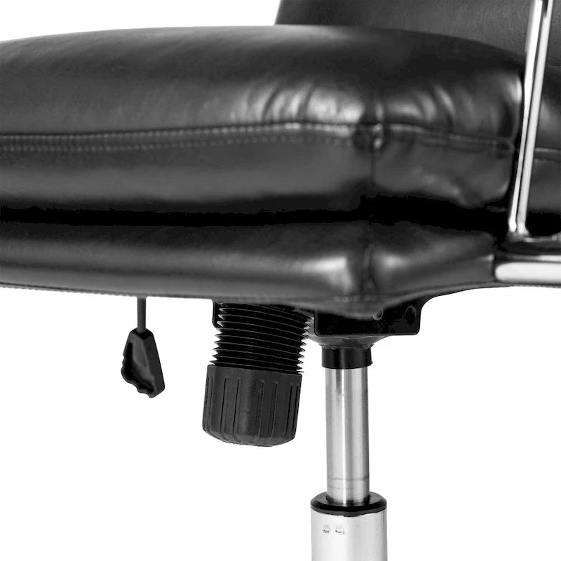 Glitzhome höhenverstellbarer, drehbarer Bürostuhl aus Kunstleder mit Armlehnen und ergonomischem Design