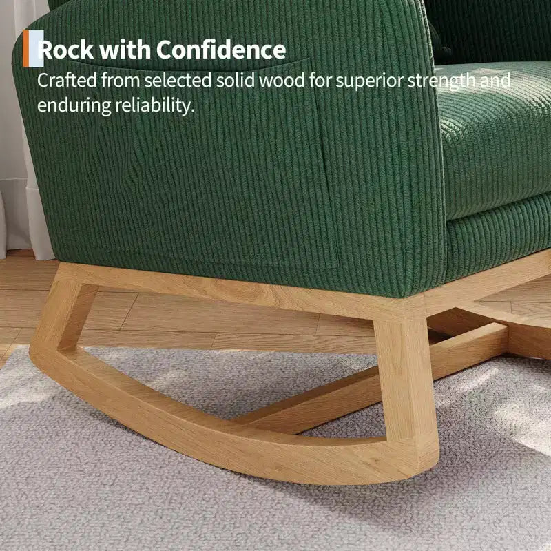 Moderner Schaukelstuhl mit Kissen & Seitentaschen, für Wohnzimmer, Schlafzimmer