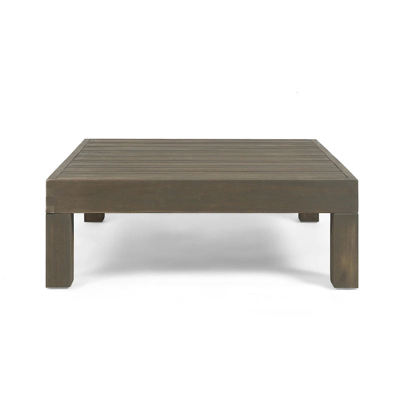 Oana Gartenmöbel-Set aus Akazienholz mit linkem Armteil, bestehend aus 2-Sitzer-Sofa und Couchtisch, inklusive Sitzkissen, von Christopher Knight Home
