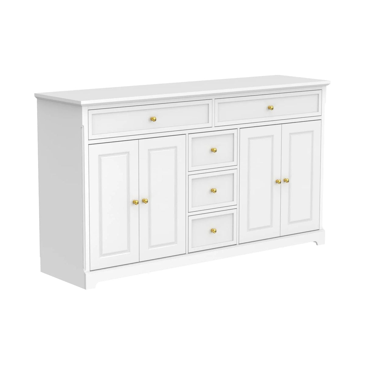 59,1 Sideboard Buffet Weiß Mid-Century Modern Contemporary Lackiert