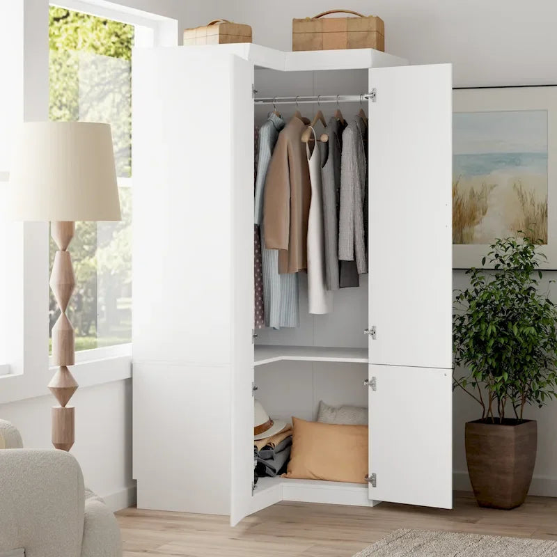Kleiderschrank-Organizer, Kleiderschränke mit Hängestange und 4 Schubladen, großer Stauraum