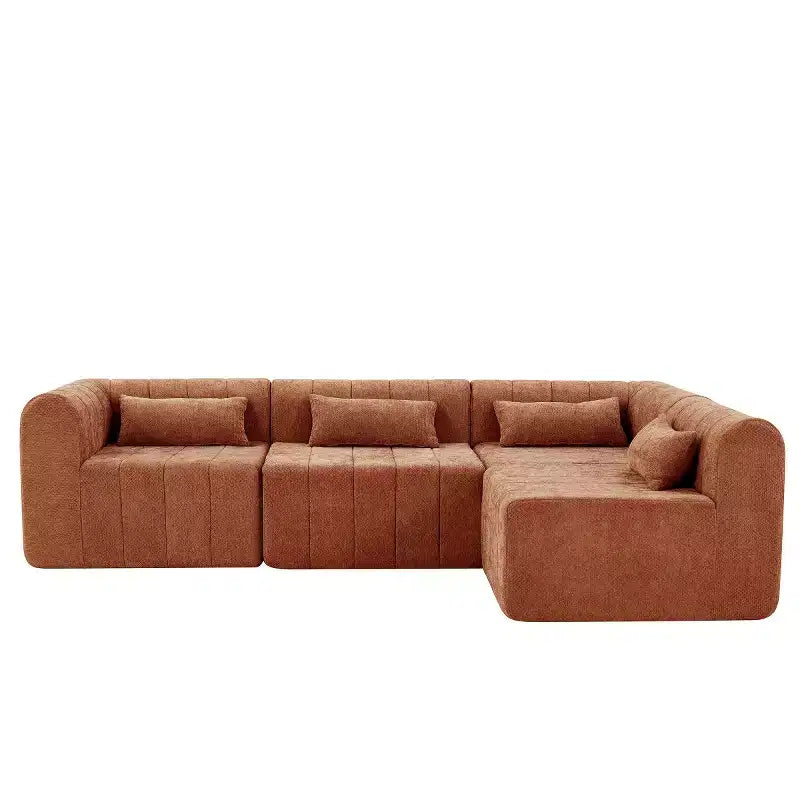 145.5 Modernes, wandelbares Ecksofa, Polster-Ecksofa für 4 Personen mit Schaumstoffkern, L-förmiges Wohnzimmer-Sofa-Panipeachy