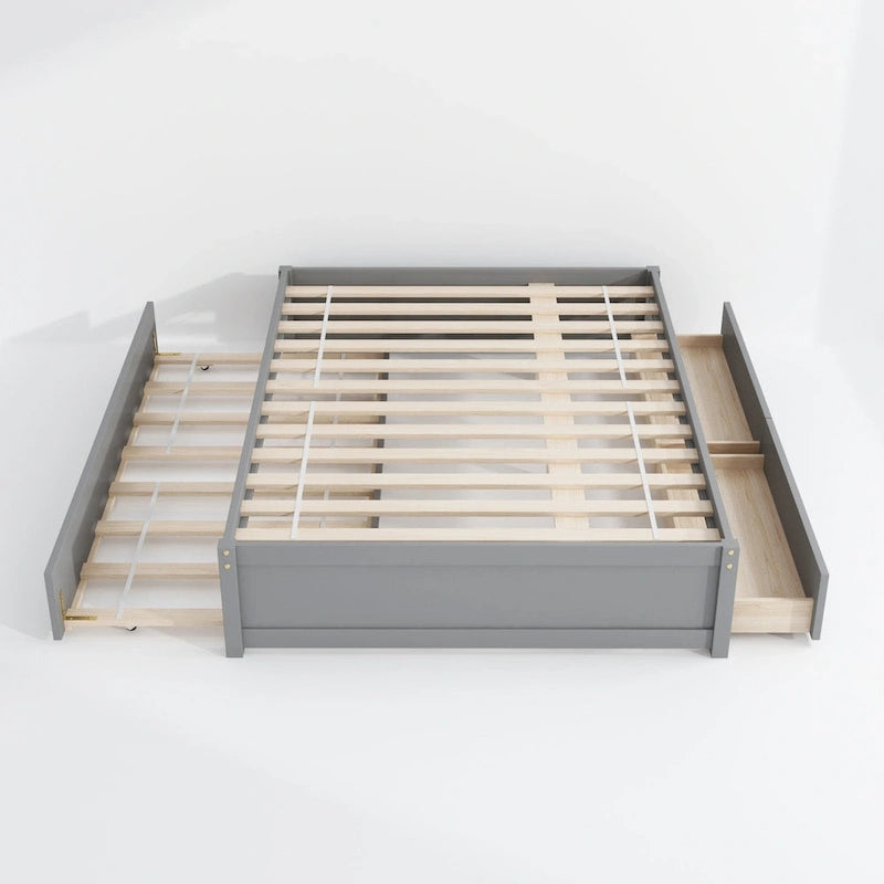 Doppelbett mit Einzelbett-Schiebebett und zwei Schubladen
