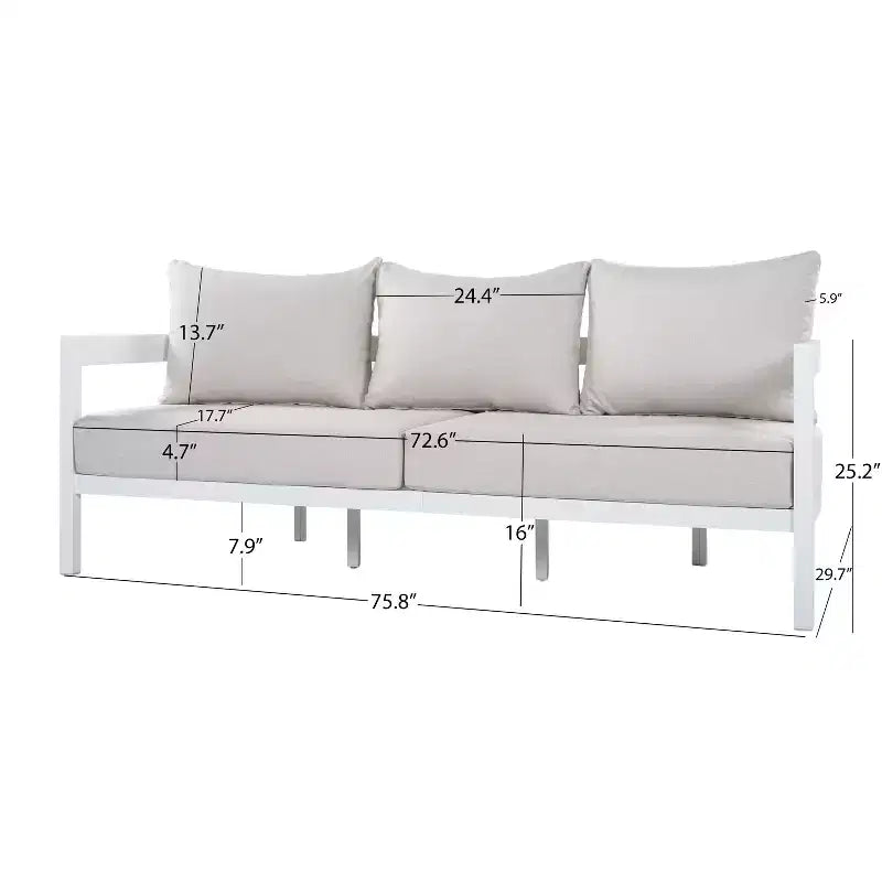 Christopher Knight Home Althea 5-teilige moderne, geschwungene Aluminium-Lounge-Garnitur für den Außenbereich mit Glastisch