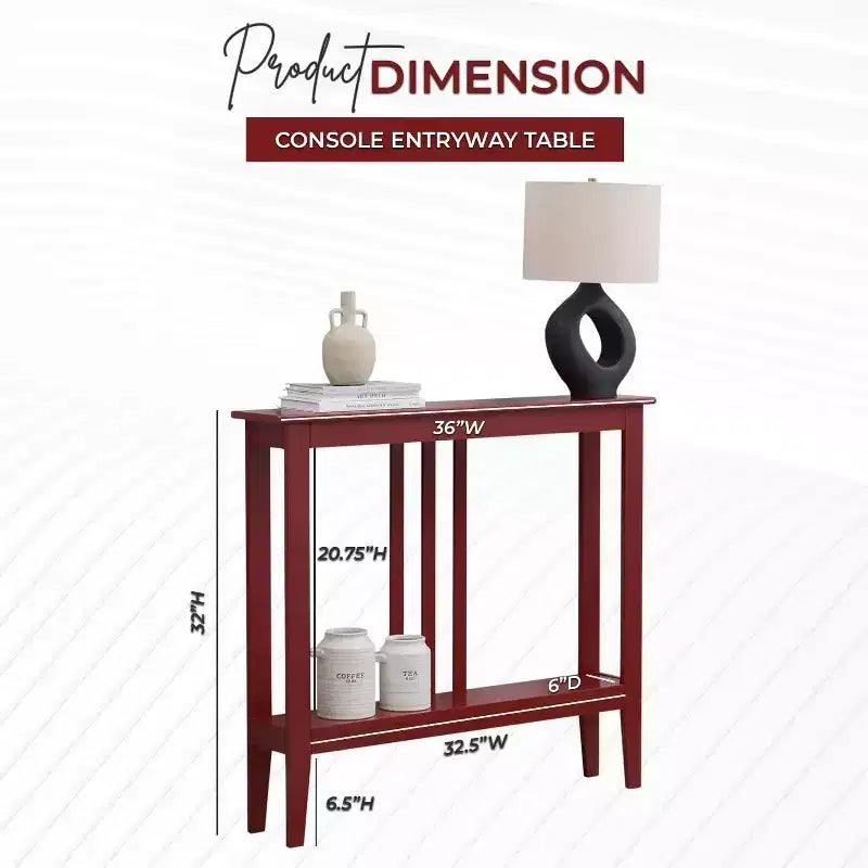 Schmaler Konsolentisch mit Ablagen für Eingangsbereich, Flur oder Wohnzimmer