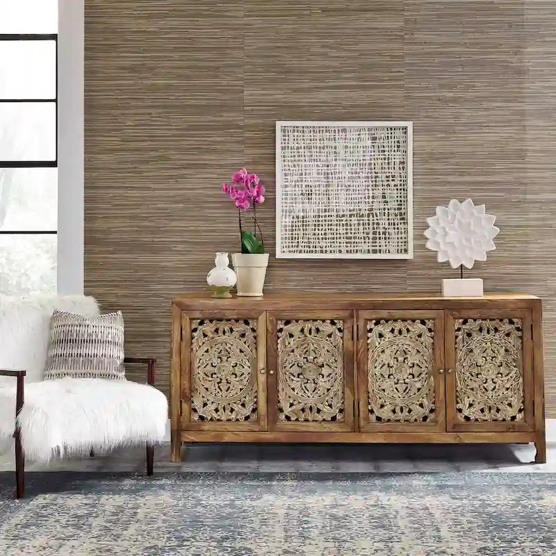 Marisol TV-Board im Used-Look in Honigbraun, 188 cm, mit 4 Türen