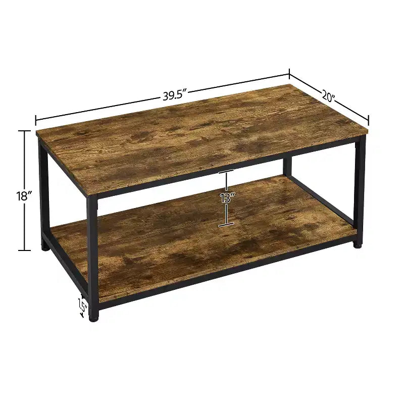 Yaheetech Industrie-Couchtisch aus Holz mit Ablagefach für das Wohnzimmer