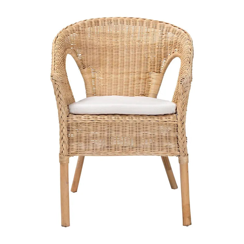 Abbey Moderner böhmischer Esszimmerstuhl aus natürlichem Rattan