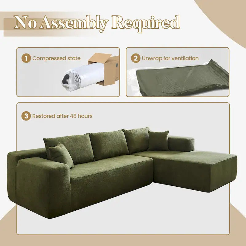 Modernes Polster-Chaiselongue-Sofa mit Kissen für das Wohnzimmer