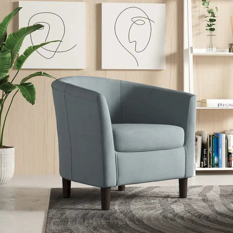 Moderner Loungesessel in Fassform, gemütlicher Armlehnstuhl, Clubsessel