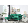 Hollywood-Samtsofa mit beidseitig montierbarer Chaiselongue