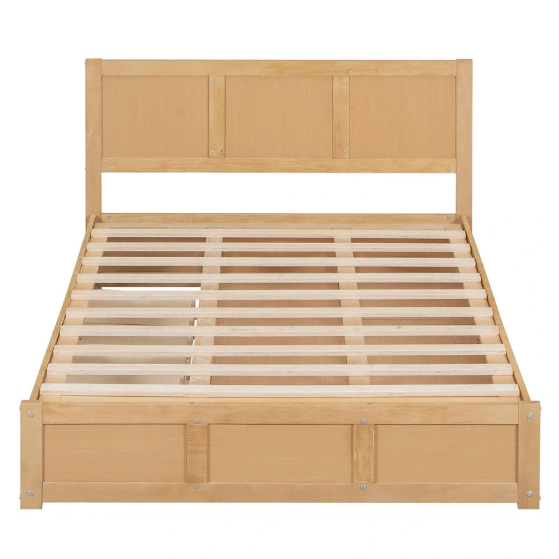 Holz-Plattformbett mit Stauraum und 2 Schubladen