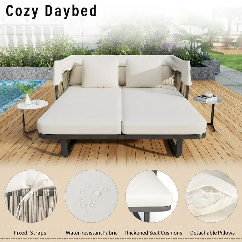 57 Outdoor-Tagesbett aus Rattan fürs Patio
