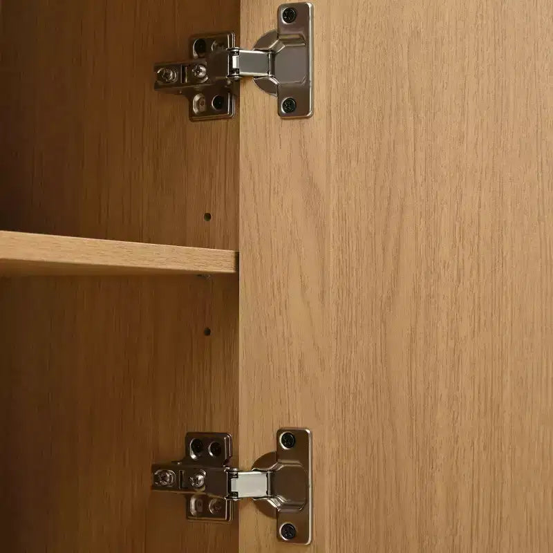 GDFStudio Roy Bauernhaus-TV-Ständer aus Holz mit verschiebbarer Rollladentür und verstellbarem Stauraum