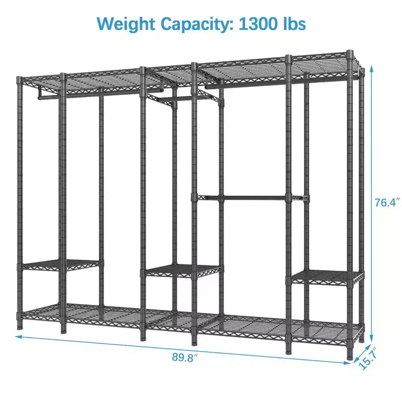 Extra großer, tragbarer Kleiderständer, Schwerlast-Garderobenständer, max. Tragkraft 1300 lbs (ca. 590 kg)