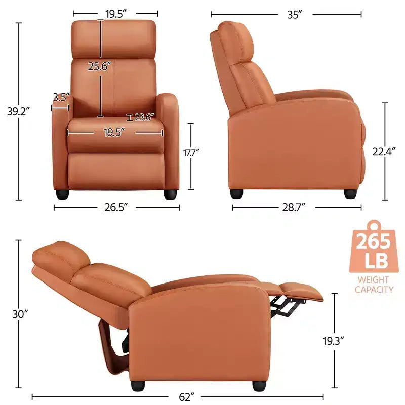 Yaheetech 2er-Set moderne Relax-Sofas aus PU-Leder für Wohnzimmer und Schlafzimmer